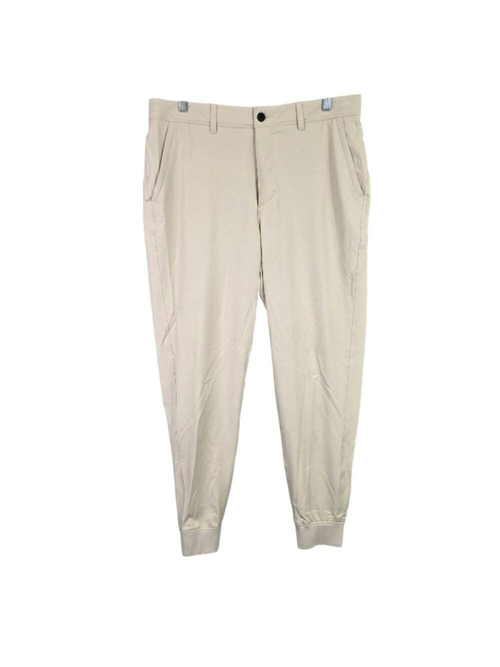 Mens VRST Beige Tailored Fit Golf Jogger Pants Polyester Spandex Blend Size 34
